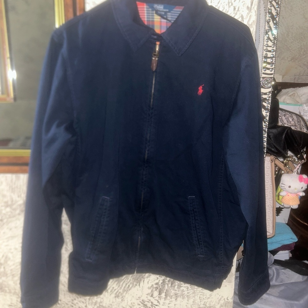 Navy Blue Polo collard Jacket